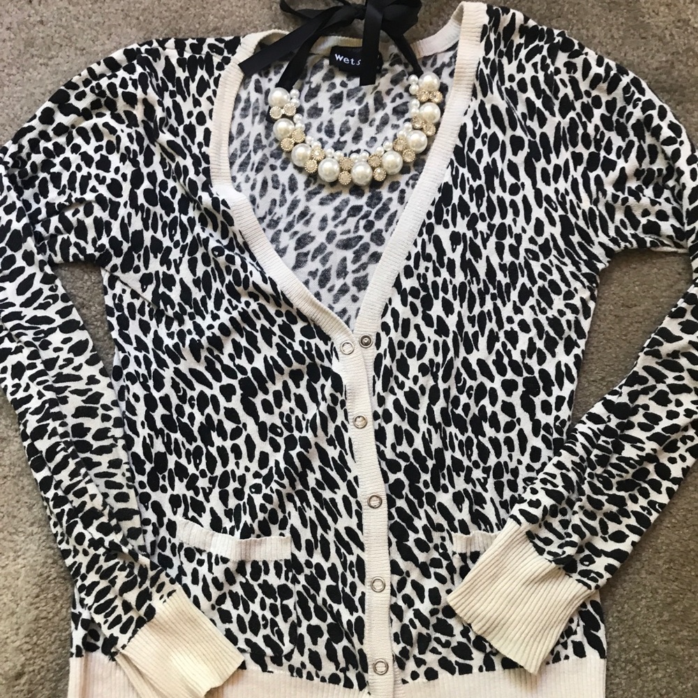 Cheetah print cardigan